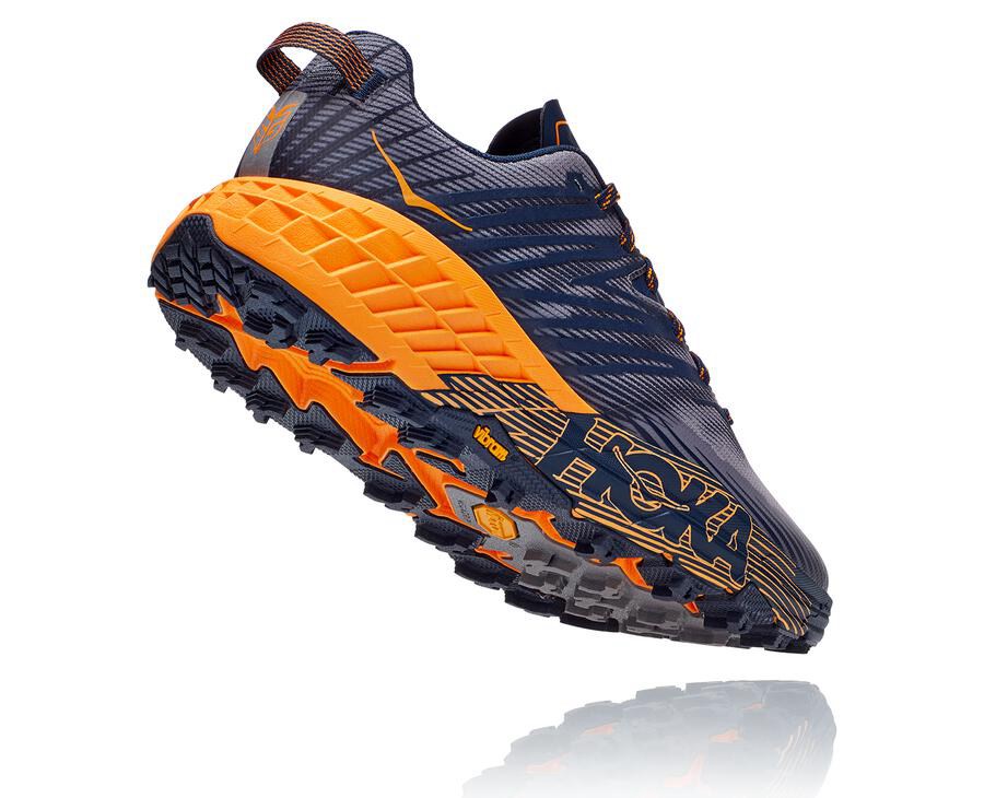 Hoka One One Trailsko Herre - Speedgoat 4 - Blå/Orange - 834126SZM